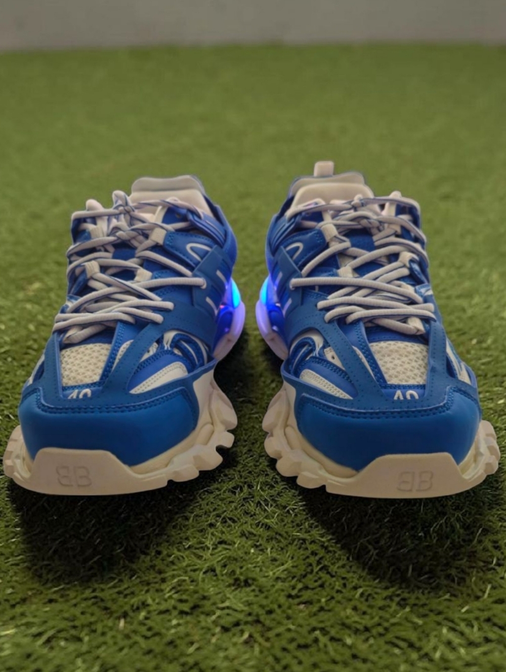 Balenciaga Track Sneakers LED Blue Sz M7/W10 New No Box - Picture 3 of 6